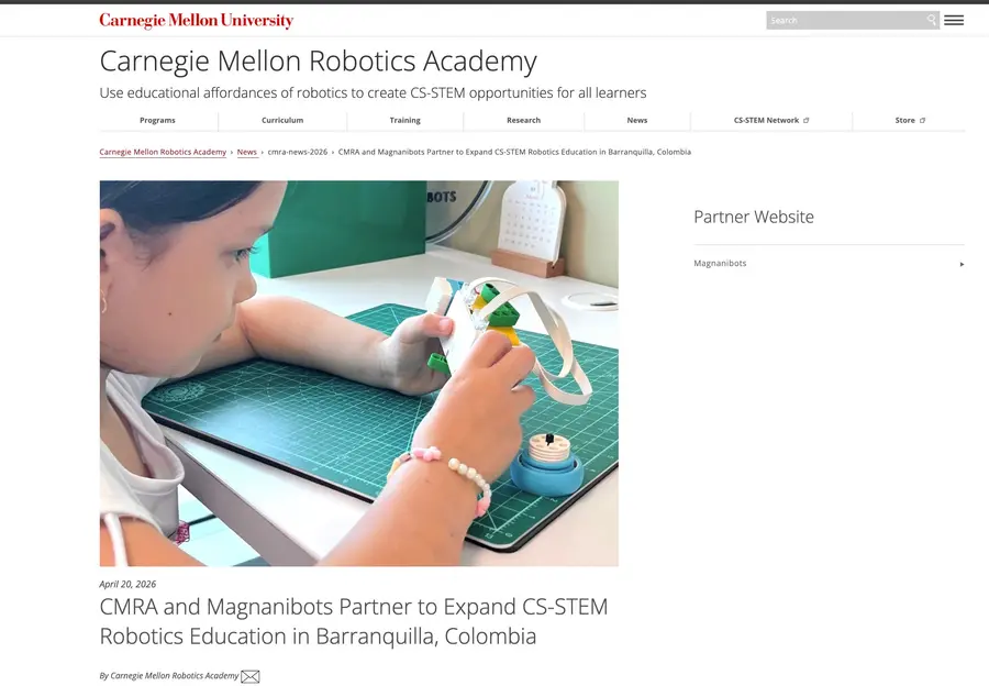 Carnegie Mellon Robotics Academy — CMRA and Magnanibots Partner to Expand CS-STEM Robotics Education in Barranquilla, Colombia